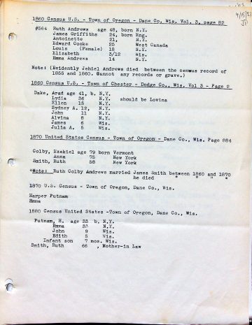 ANDREWS Census 3 Wisc. 1860 1880